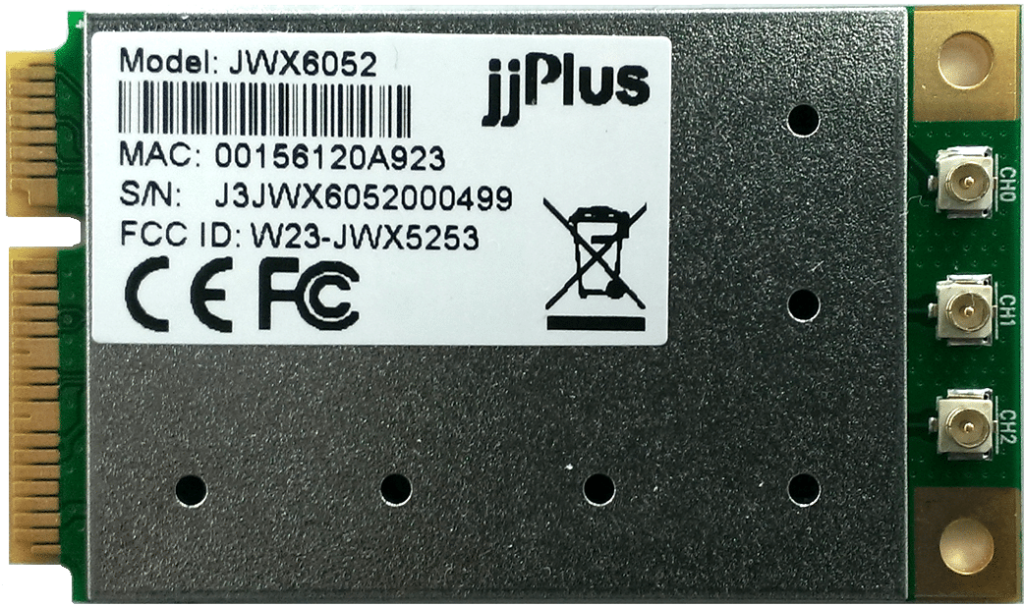JWX6052 | 802.11ac/a/b/g/n_3×3@2.4/5GHz_QCA9880_PCIe 1.2_Mini PCIe_3 x U.FL Connector
